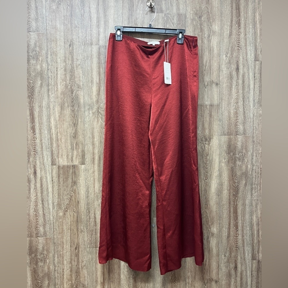 Vince Rust Red Wide Leg Pull-On Pants